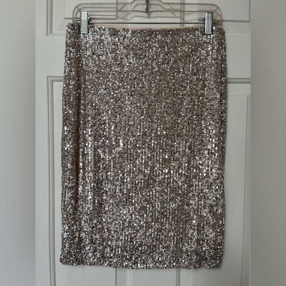 NWT Cable & Gauge Champagne Sequin Skirt S - Picture 8 of 12